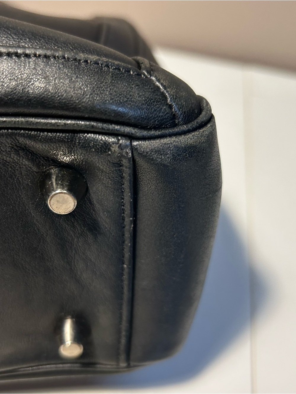 Coach Vintage Black Leather Bonnie Legacy Satchel Double top handle bag 9419 - Picture 9 of 16